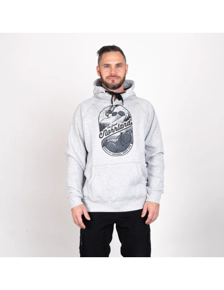 BADGE HOODIE - HEATHER GREY