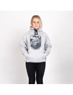 BADGE HOODIE - HEATHER GREY 2