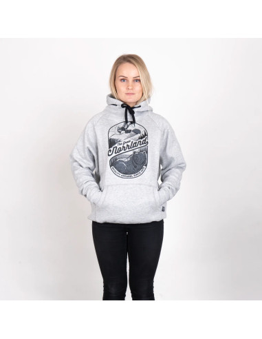 BADGE HOODIE - HEATHER GREY