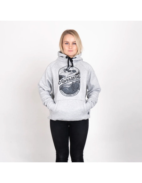 BADGE HOODIE - HEATHER GREY