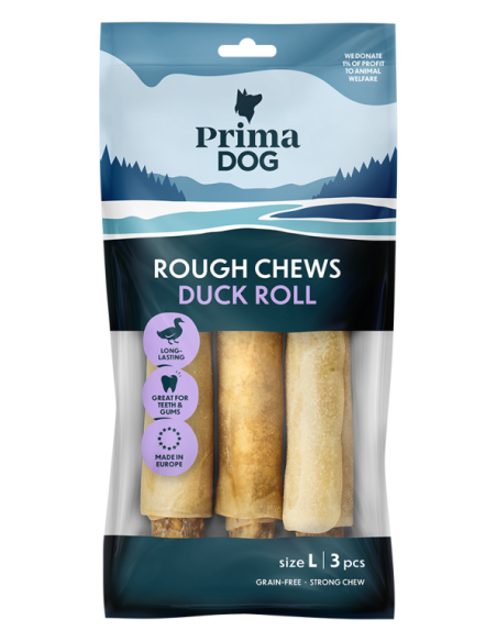 PrimaDog Rough Chews Tuggrulle anka - 225g