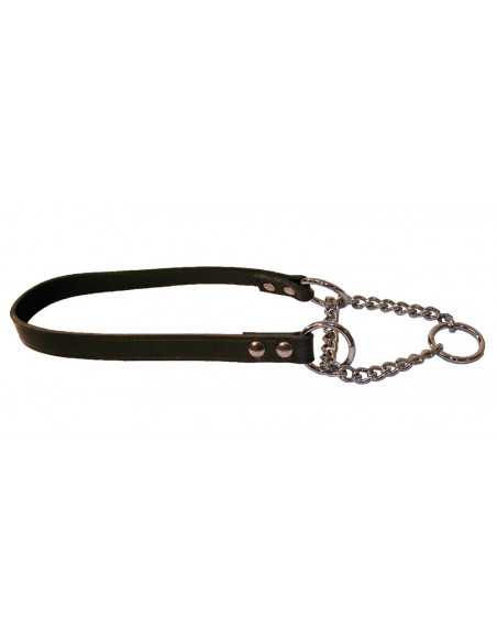 Halvstryp svart råläder