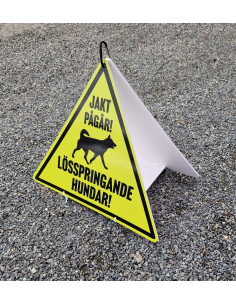 Hopfällbar Reflexskylt Dubbelsidig "Jakt Pågår" 2