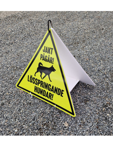Hopfällbar Reflexskylt Dubbelsidig "Jakt Pågår"