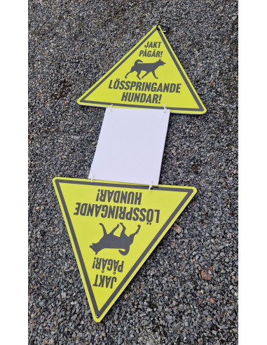 Hopfällbar Reflexskylt Dubbelsidig "Jakt Pågår"