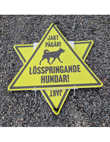 Hopfällbar Reflexskylt Dubbelsidig "Jakt Pågår"