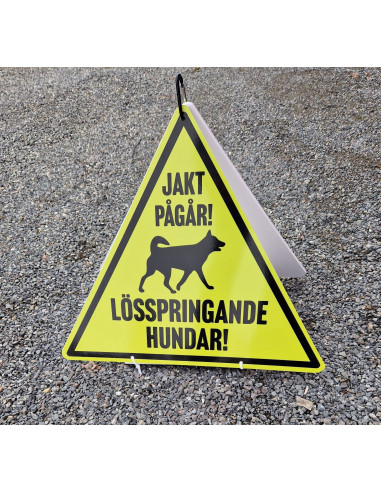 Hopfällbar Reflexskylt Dubbelsidig "Jakt Pågår"