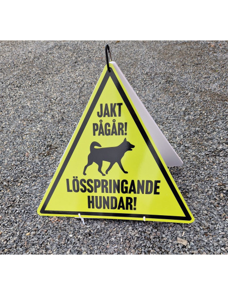Hopfällbar Reflexskylt Dubbelsidig "Jakt Pågår"