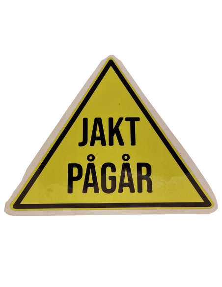 Dekal i Reflex Triangel "Jakt Pågår"