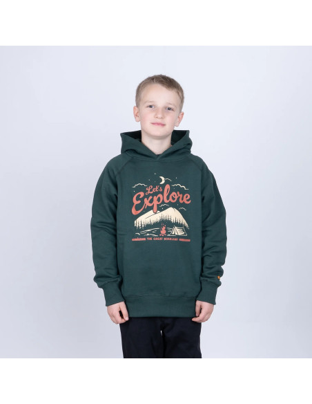 EXPLORE JUNIOR HOODIE - PINE GREEN