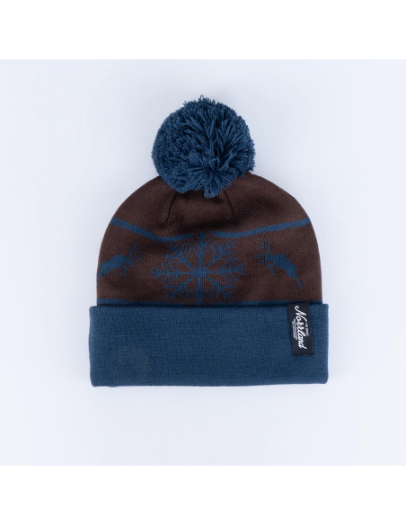 Reindeer Pom Pom Beanie - Brown