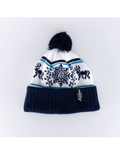 Snowflake Pom Pom Mössa - White