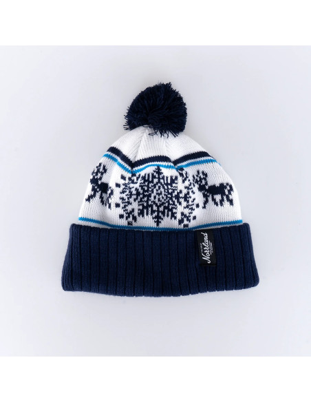 Snowflake Pom Pom Mössa - White