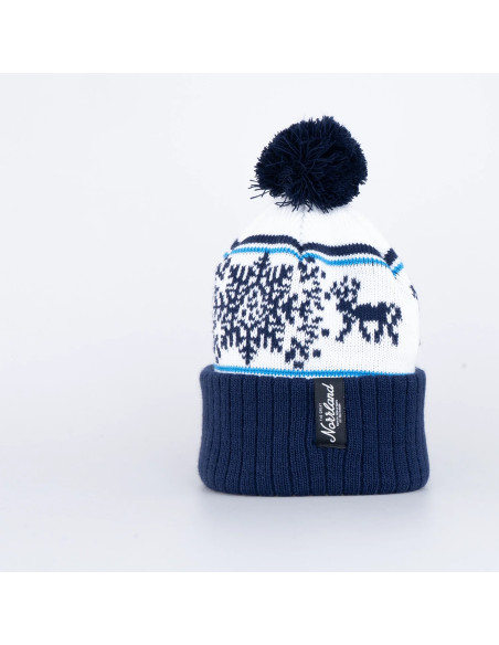 Snowflake Pom Pom Mössa - White