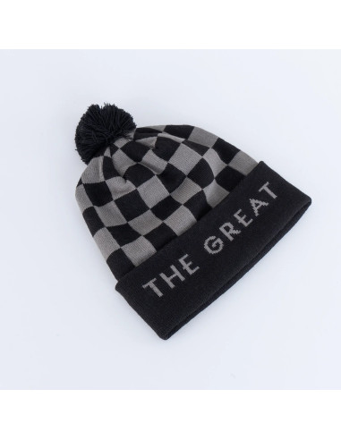 Retro Pom Pom Mössa - Black/Grey