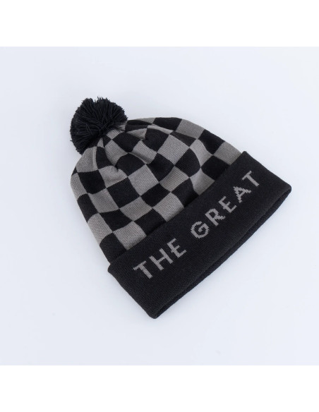 Retro Pom Pom Mössa - Black/Grey