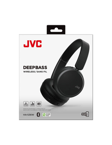 JVC Hörlurar On-Ear BT Svart HA-S36W-B-U