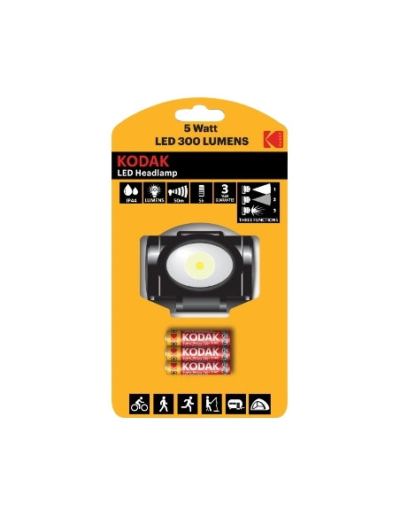 KODAK Led Headlamp, 300lm inkl. 3xAAA