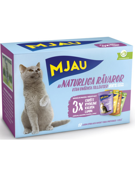Mjau kött i gelé multipack 12x85g