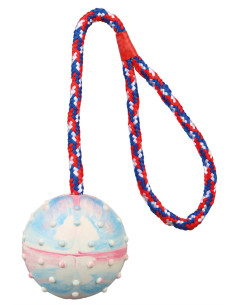 Boll på rep, naturgummi, ø 6 cm
