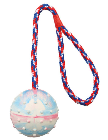 Boll på rep, naturgummi, ø 6 cm