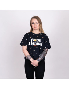 GONE FISHING T-SHIRT - DRYFLY BLACK