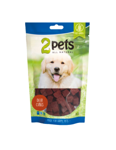 2pets Snacks kuber med Hjort - 100g