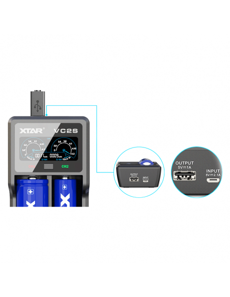 Laddare Xtar VC2 plus
