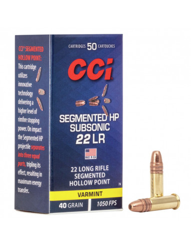 CCI 22 LR Segmented Subsonic 40gr HP