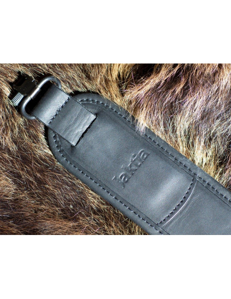 PrivLab Jaktia fedtgarvet rem sort / Svart / 100cm