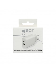 Laddare 220V 1xUSB-C + 1xUSB-A 25W