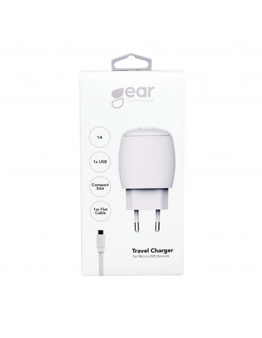 Laddare 220V 1xUSB + MicroUSB Kabel 1m