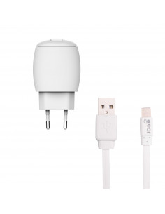 Laddare 220V 1xUSB + MicroUSB Kabel 1m