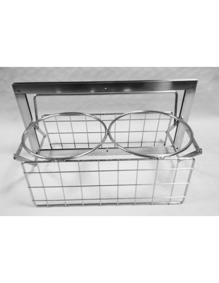 Matskålshållare dubbel inkl. rostfri matskål - 3L