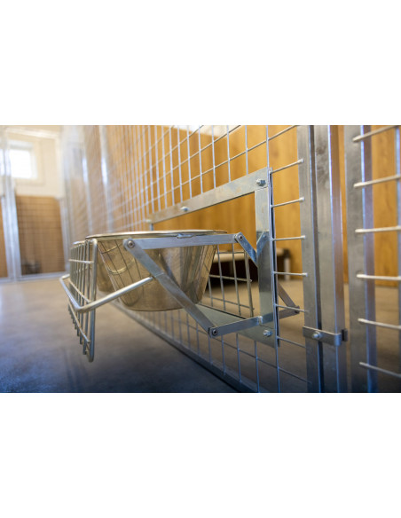 Matskålshållare dubbel inkl. rostfri matskål - 3L