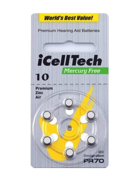 Hörapparats-batterier 10/A10/P10