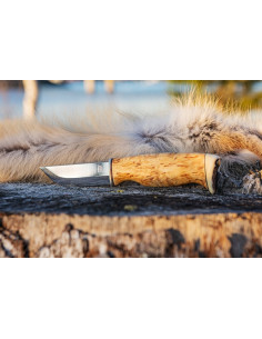 Jakt kniv (Rostfritt stål, masurbjörk)