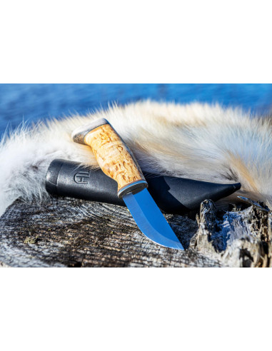 Jakt kniv (Rostfritt stål, masurbjörk)