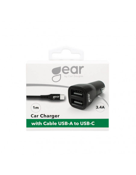 Laddare 12-24V 2xUSB + USB-C Kabel 1m