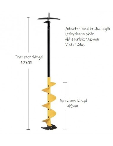Underdel Ice Bee 150mm med adapter