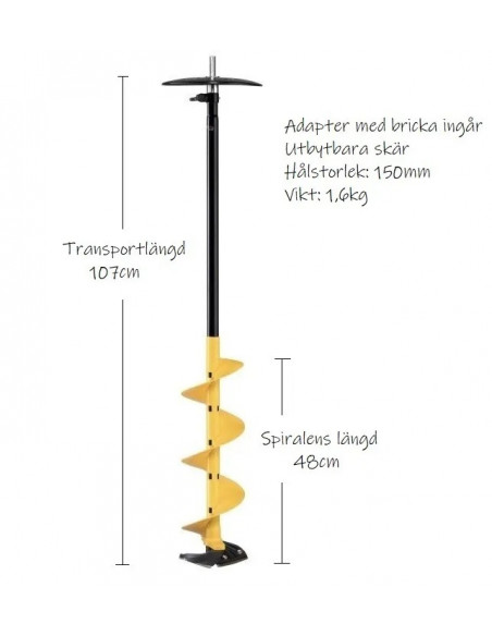 Underdel Ice Bee 150mm med adapter