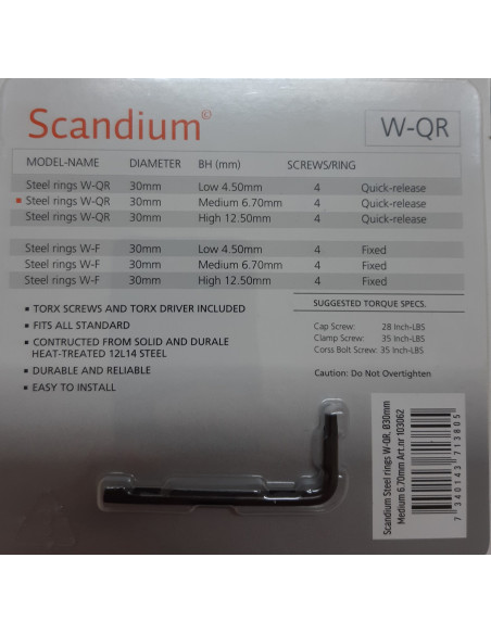 Scandium Steel Rings 30mm